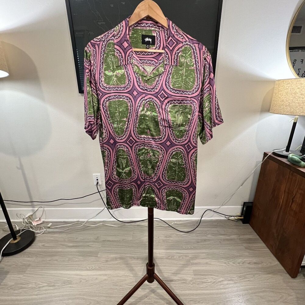 Stussy - SS Mask Shirt (#1110053) - Pink, Green